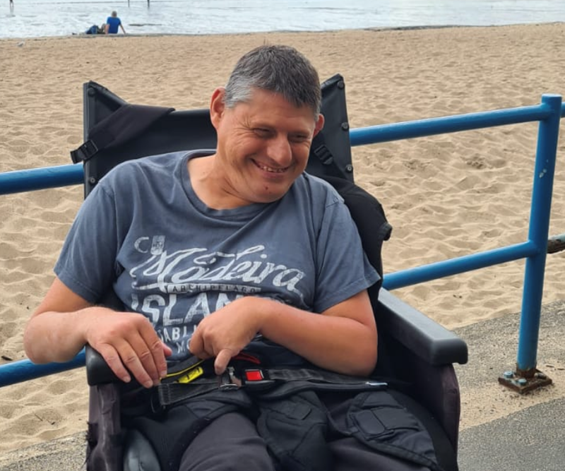 Ian enjoying a day out at Newbiggin